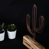 Bystag metal ahşap dekoratif masa süs dekoru-raf dekoru-hediyelik aksesuar-biblo-raf için süs-kaktüs- Bystag metal wood decorative desk ornament-ornamental decor- wood metal decor-cactus