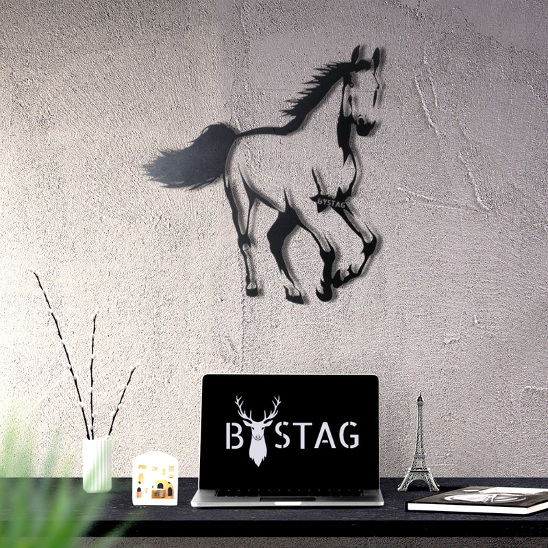 Bystag metal dekoratif duvar aksesuarı at- Bystag metal wall art-wall art-wall decor-metal wall decor-horse