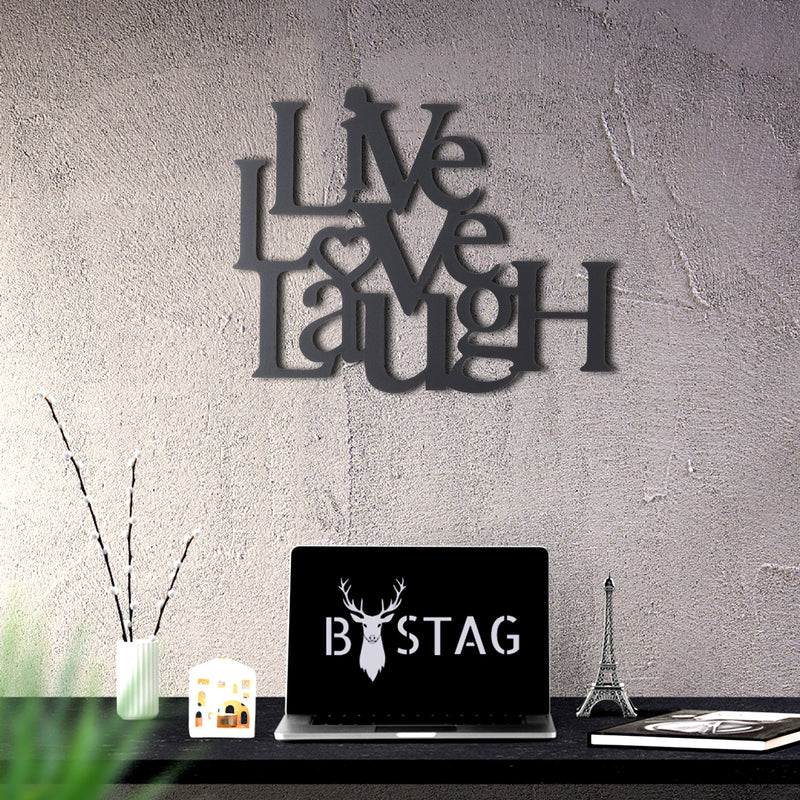 Bystag metal dekoratif duvar aksesuarı live love laugh- Bystag metal wall art-wall art-wall decor-metal wall decor-live love laugh