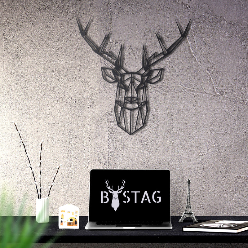 Bystag metal dekoratif duvar aksesuarı geyik- Bystag metal wall art-wall art-wall decor-metal wall decor-stag-animal