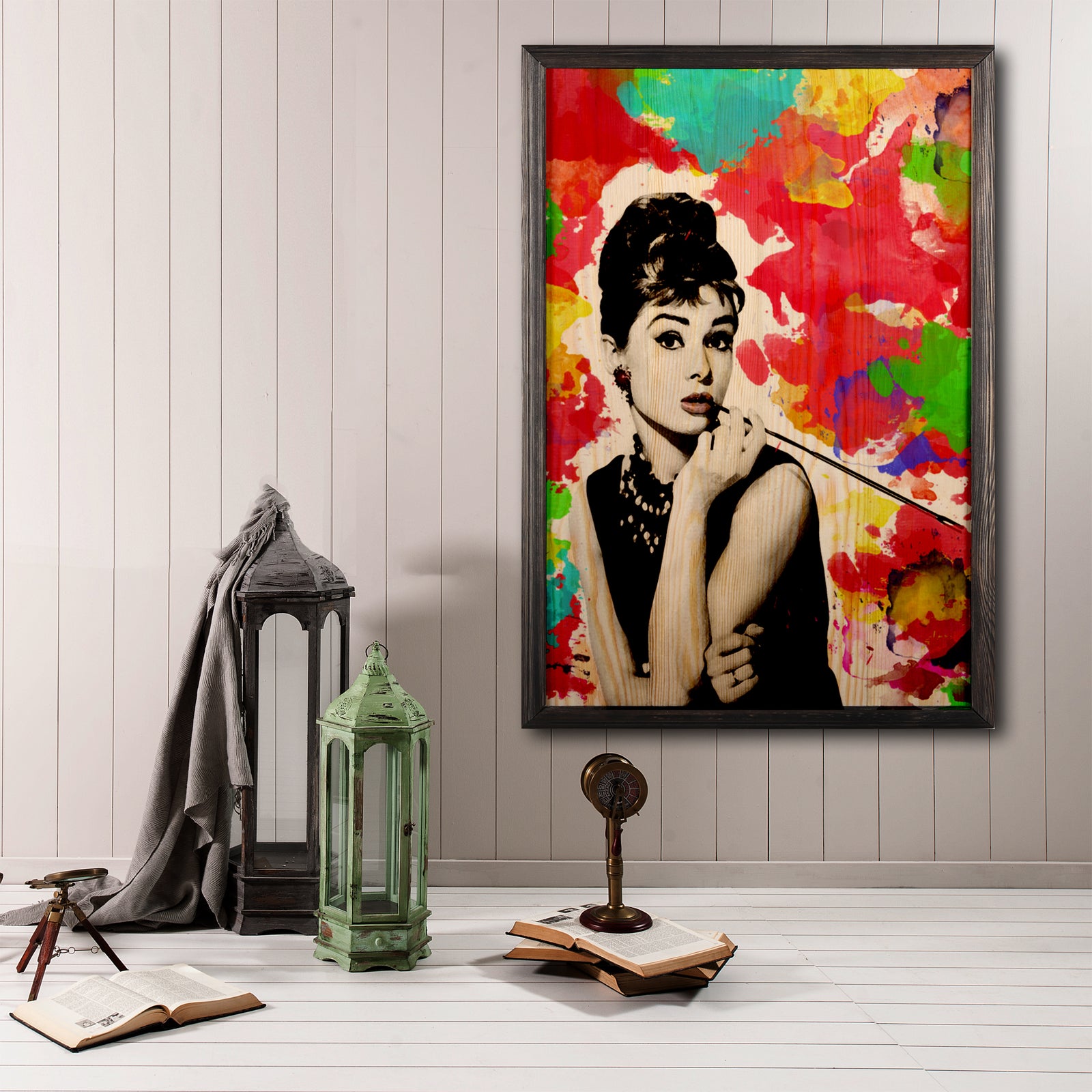 AHŞAP TABLO AUDREY HEPBURN