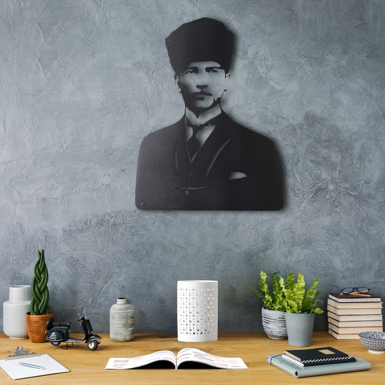 Bystag metal dekoratif duvar aksesuarı Atatürk- Bystag metal wall art-wall art-wall decor-metal wall decor-Atatürk