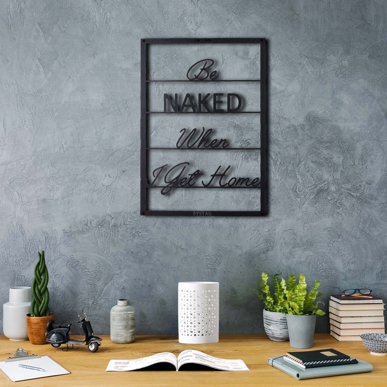 Bystag metal dekoratif duvar aksesuarı be naked- Bystag metal wall art-wall art-wall decor-metal wall decor-be naked
