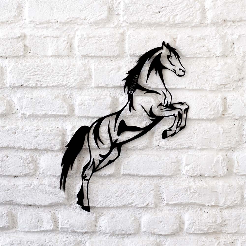 Bystag metal dekoratif duvar aksesuarı at- Bystag metal wall art-wall art-wall decor-metal wall decor-horse