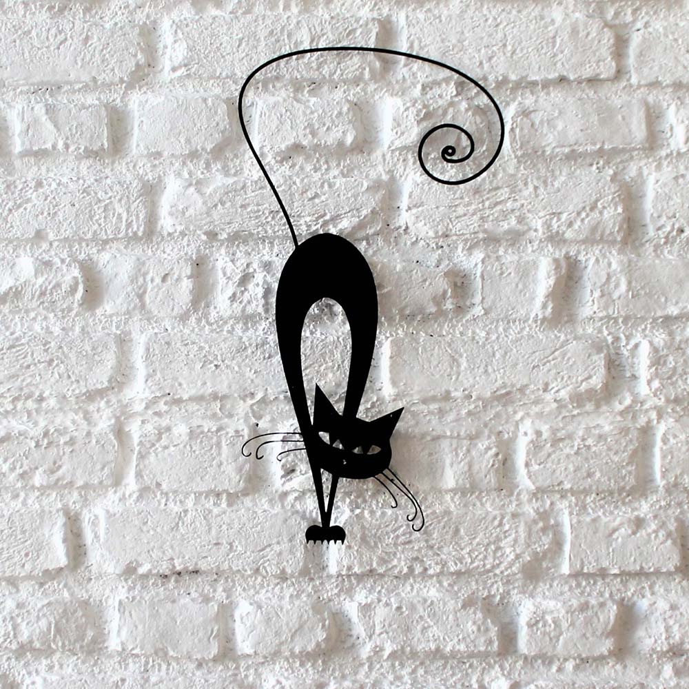 Bystag metal dekoratif duvar aksesuarı kedi- Bystag metal wall art-wall art-wall decor-metal wall decor-cat