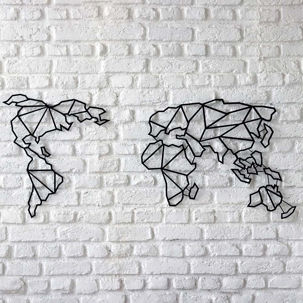 Bystag metal dekoratif duvar aksesuarı dünya haritası- Bystag metal wall art-wall art-wall decor-metal wall decor-world map-metal world map