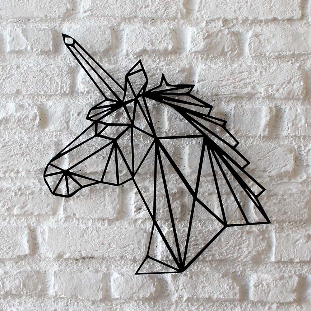 Bystag metal dekoratif duvar aksesuarı unicorn- Bystag metal wall art-wall art-wall decor-metal wall decor-unicorn