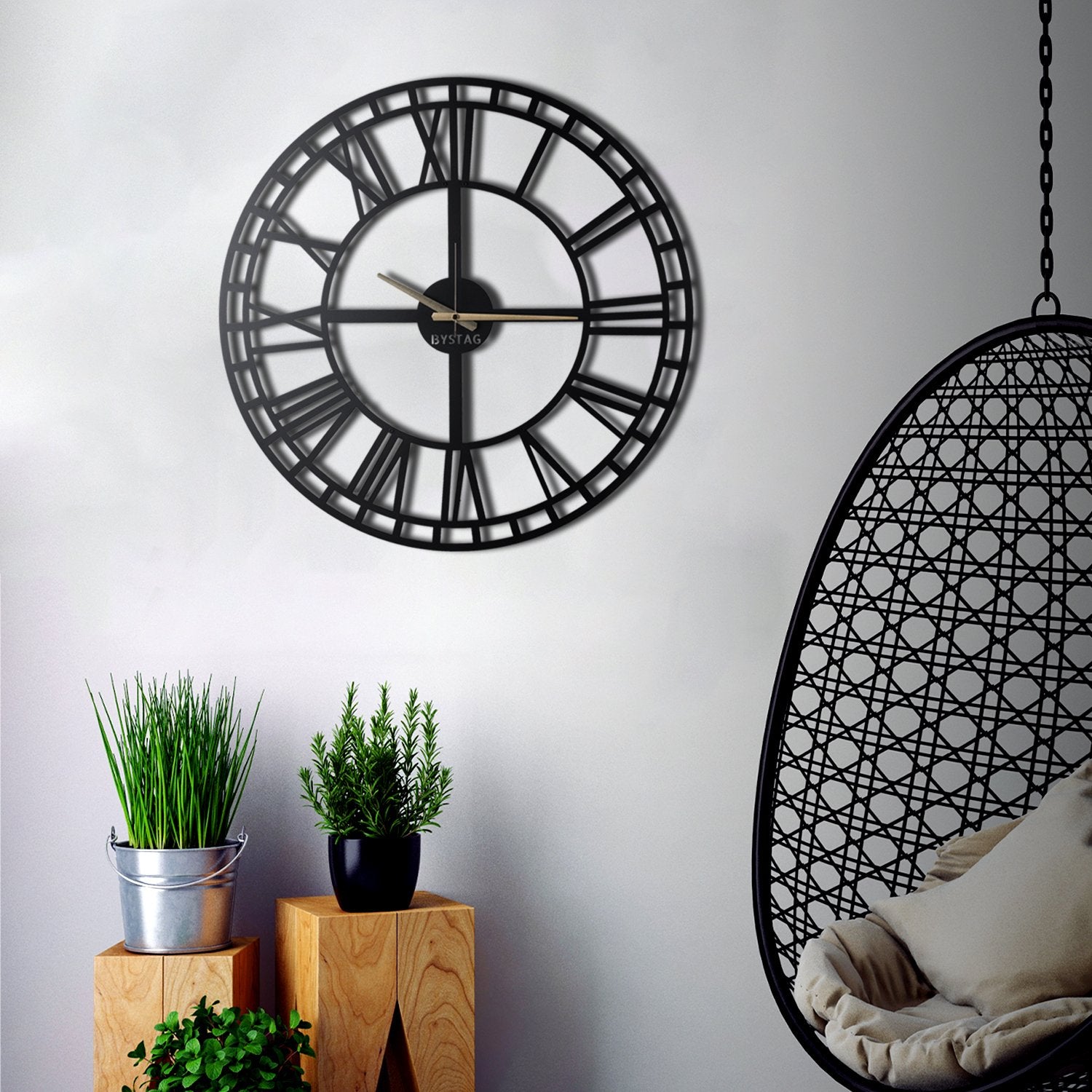 Bystag Metal decorative Wall clock classic -Bystag Büyük saat - Bystag Metal dekoratif Duvar Saati Klasik- Bystag Big Clock