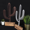 Bystag metal ahşap dekoratif masa süs dekoru-raf dekoru-hediyelik aksesuar-biblo-raf için süs-kaktüs- Bystag metal wood decorative desk ornament-ornamental decor- wood metal decor-cactus