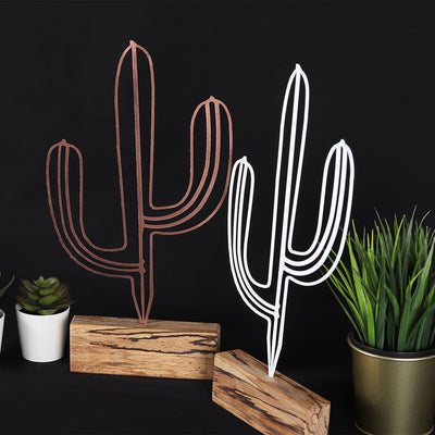 Bystag metal ahşap dekoratif masa süs dekoru-raf dekoru-hediyelik aksesuar-biblo-raf için süs-kaktüs- Bystag metal wood decorative desk ornament-ornamental decor- wood metal decor-cactus