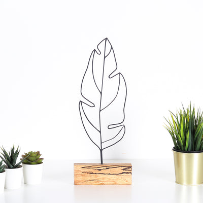 Bystag metal ahşap dekoratif masa süs dekoru-raf dekoru-hediyelik aksesuar-biblo-raf için süs-tüy- Bystag metal wood decorative desk ornament-ornamental decor- wood metal decor-feather