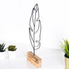 Bystag metal ahşap dekoratif masa süs dekoru-raf dekoru-hediyelik aksesuar-biblo-raf için süs-tüy- Bystag metal wood decorative desk ornament-ornamental decor- wood metal decor-feather