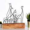 Bystag metal ahşap dekoratif masa süs dekoru-raf dekoru-hediyelik aksesuar-biblo-raf için süs-zürafa- Bystag metal wood decorative desk ornament-ornamental decor- wood metal decor-giraffe