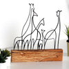 Bystag metal ahşap dekoratif masa süs dekoru-raf dekoru-hediyelik aksesuar-biblo-raf için süs-zürafa- Bystag metal wood decorative desk ornament-ornamental decor- wood metal decor-giraffe
