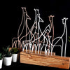 Bystag metal ahşap dekoratif masa süs dekoru-raf dekoru-hediyelik aksesuar-biblo-raf için süs-zürafa- Bystag metal wood decorative desk ornament-ornamental decor- wood metal decor-giraffe