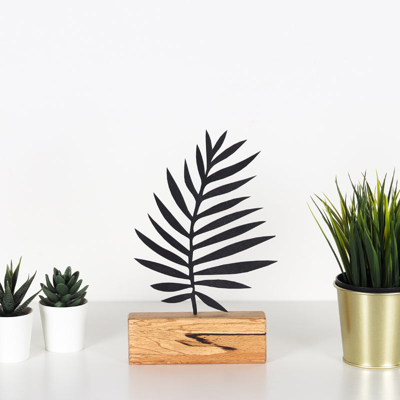 Bystag metal ahşap dekoratif masa süs dekoru-raf dekoru-hediyelik aksesuar-biblo-raf için süs-yaprak- Bystag metal wood decorative desk ornament-ornamental decor- wood metal decor-leaf
