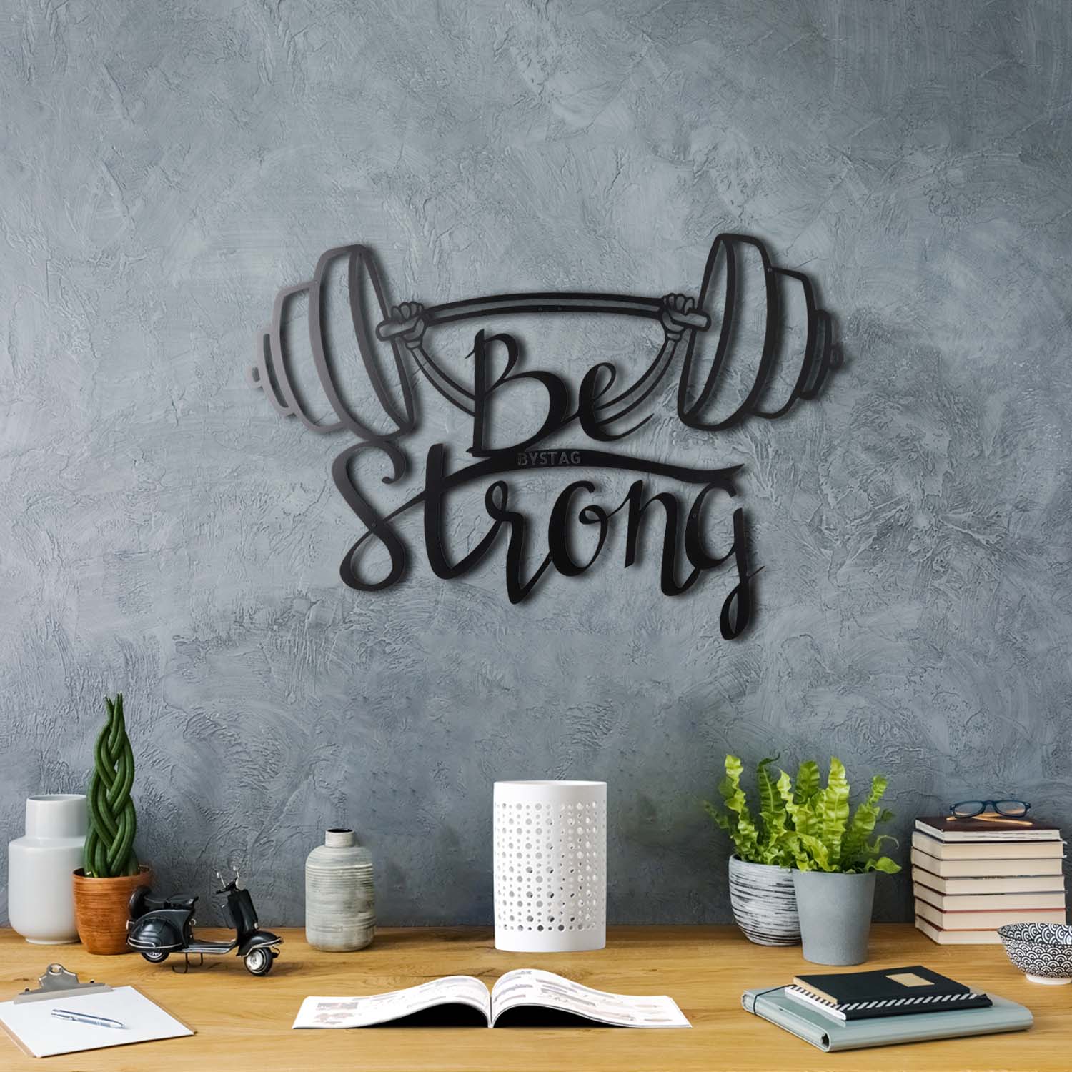 Bystag metal dekoratif duvar aksesuarı be strong- Bystag metal wall art-wall art-wall decor-metal wall decor-be strong