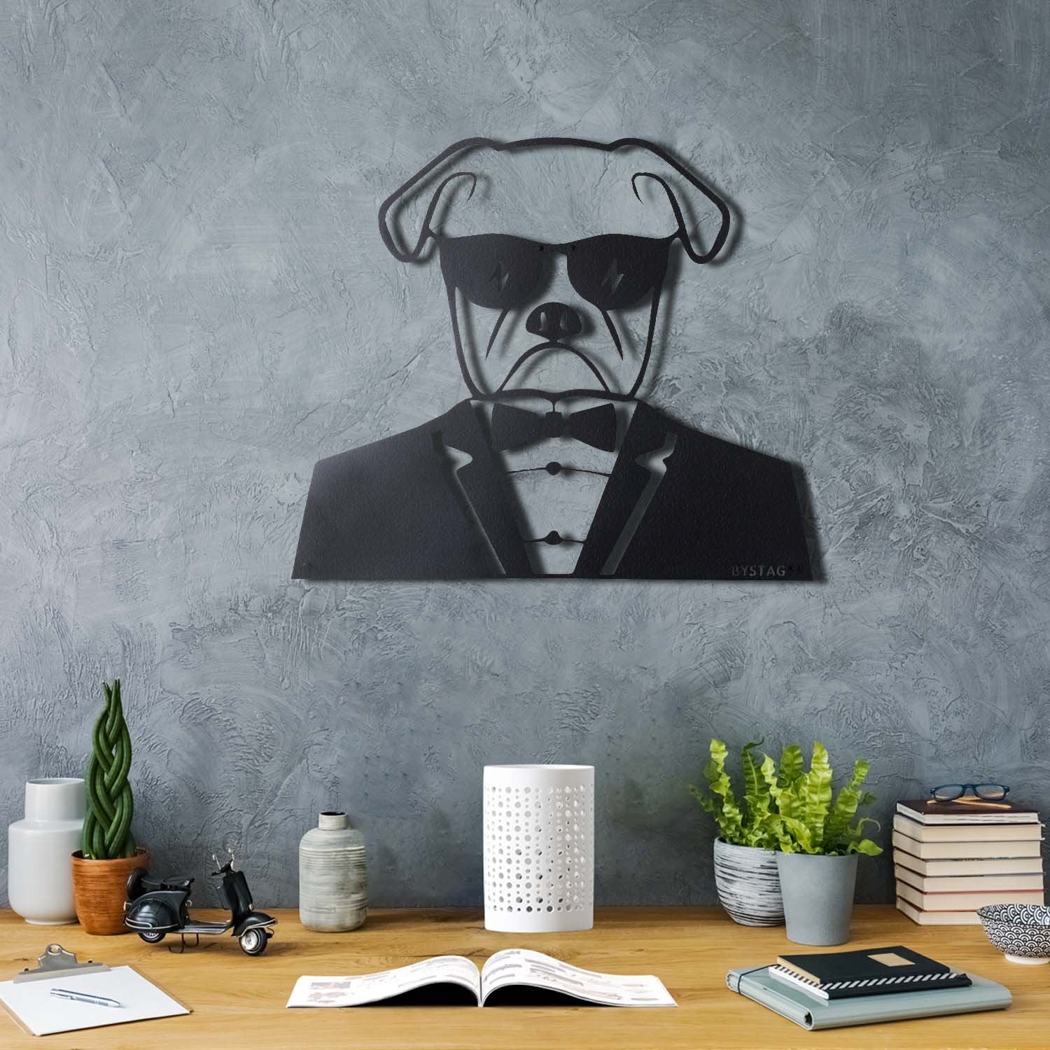 Bystag metal dekoratif duvar aksesuarı köpek- Bystag metal wall art-wall art-wall decor-metal wall decor-dog