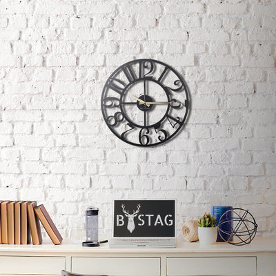 Bystag Metal decorative Wall clock Circle-Bystag Büyük saat - Bystag Metal dekoratif Duvar Saati Rakamlı- Bystag Big Clock