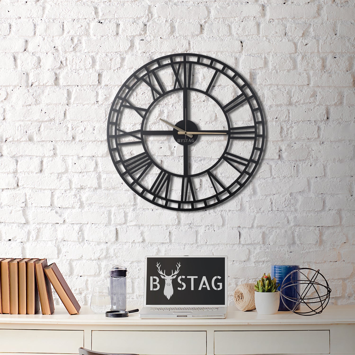 Bystag Metal decorative Wall clock classic -Bystag Büyük saat - Bystag Metal dekoratif Duvar Saati Klasik- Bystag Big Clock