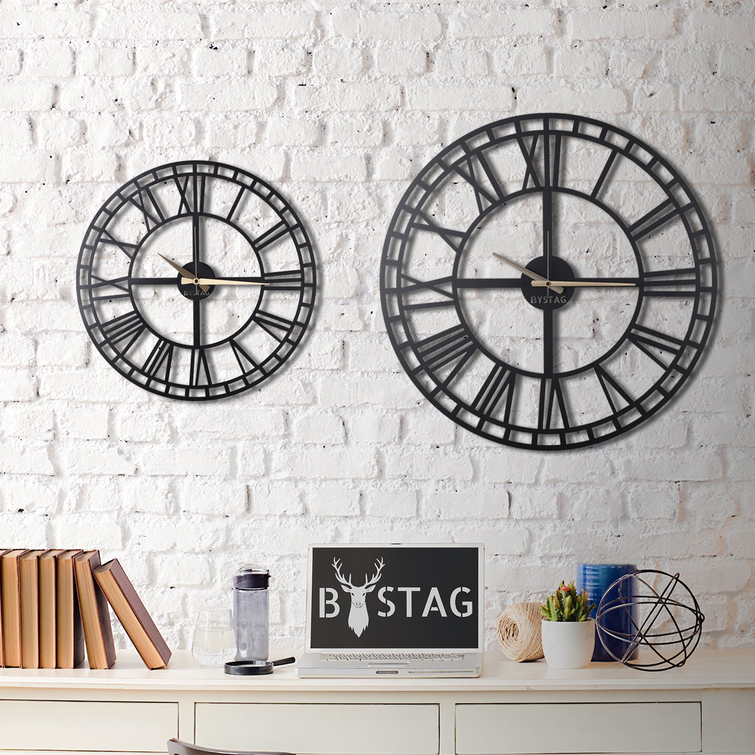 Bystag Metal decorative Wall clock classic -Bystag Büyük saat - Bystag Metal dekoratif Duvar Saati Klasik- Bystag Big Clock