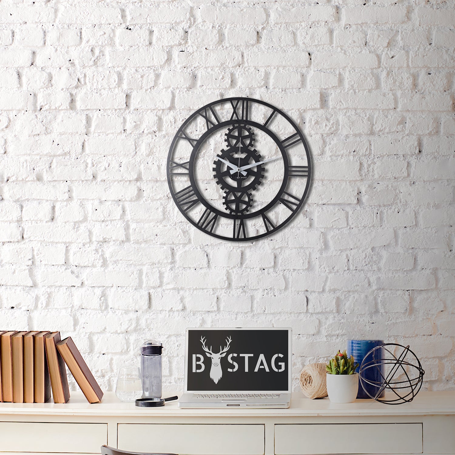 Bystag Metal decorative Wall clock Gear-Bystag Büyük saat - Bystag Metal dekoratif Duvar Saati Dişli- Bystag Big Clock