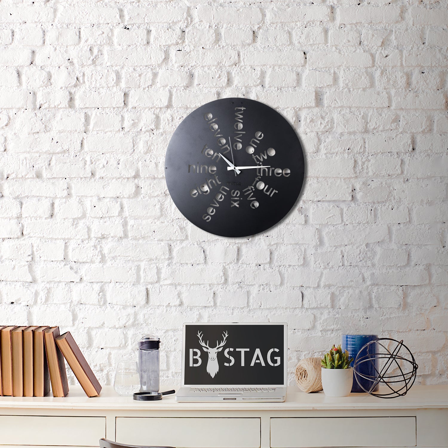 Bystag Metal decorative Wall clock Letters-Bystag Büyük saat - Bystag Metal dekoratif Duvar Saati Harfler- Bystag Big Clock