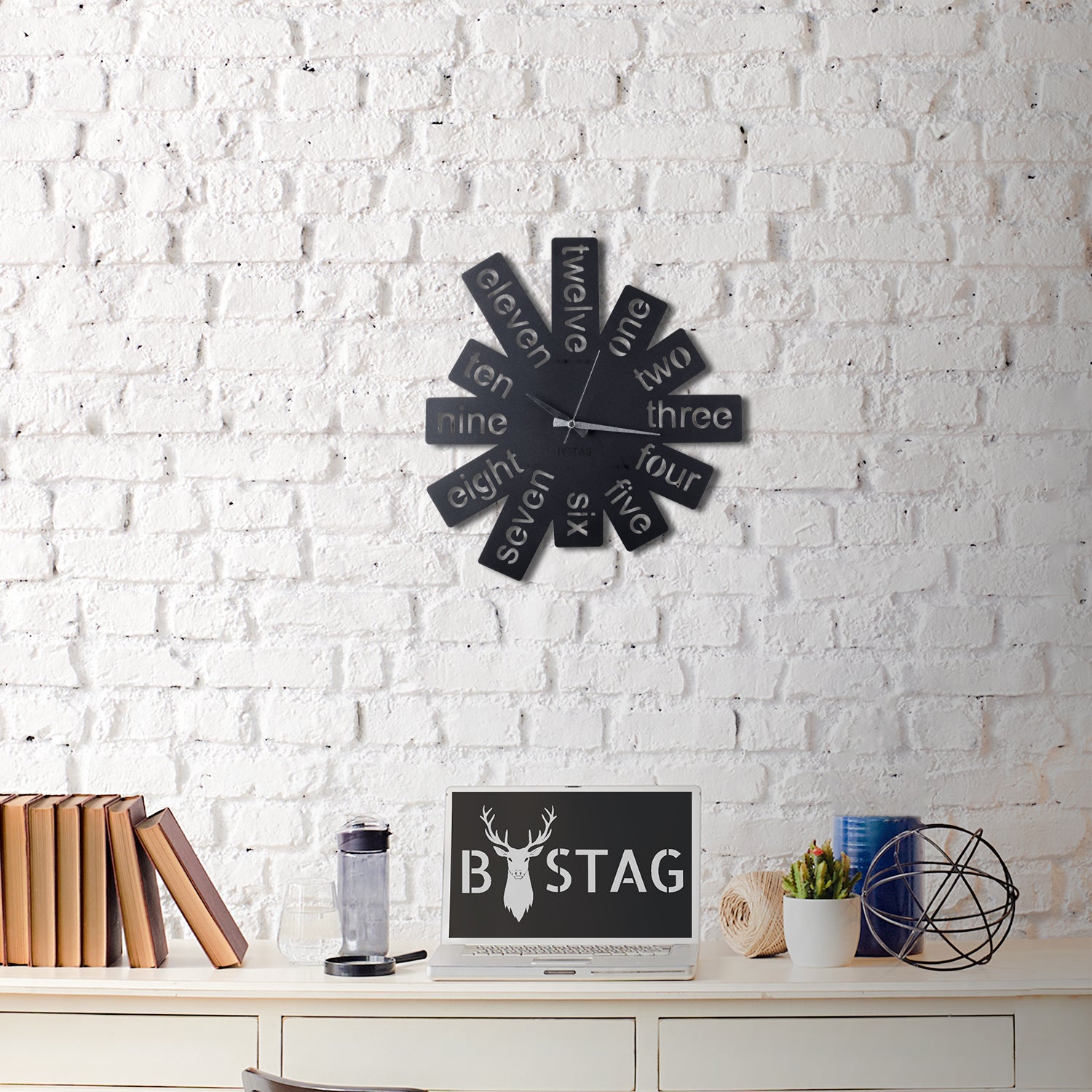 Bystag Metal decorative Wall clock Letters-Bystag Büyük saat - Bystag Metal dekoratif Duvar Saati Harfler- Bystag Big Clock