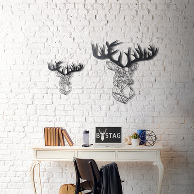 Bystag metal dekoratif duvar aksesuarı geyik- Bystag metal wall art-wall art-wall decor-metal wall decor-stag