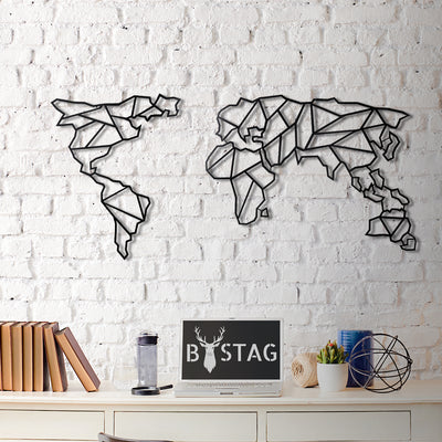 Bystag metal dekoratif duvar aksesuarı dünya haritası- Bystag metal wall art-wall art-wall decor-metal wall decor-world map-metal world map