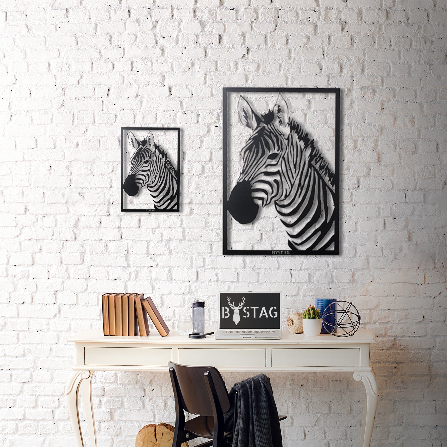 Bystag metal dekoratif duvar aksesuarı zebra- Bystag metal wall art-wall art-wall decor-metal wall decor-zebra