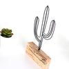 Bystag metal ahşap dekoratif masa süs dekoru-raf dekoru-hediyelik aksesuar-biblo-raf için süs-kaktüs- Bystag metal wood decorative desk ornament-ornamental decor- wood metal decor-cactus