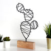 Bystag metal ahşap dekoratif masa süs dekoru-raf dekoru-hediyelik aksesuar-biblo-raf için süs-kaktüs- Bystag metal wood decorative desk ornament-ornamental decor- wood metal decor-cactus