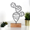 Bystag metal ahşap dekoratif masa süs dekoru-raf dekoru-hediyelik aksesuar-biblo-raf için süs-kaktüs- Bystag metal wood decorative desk ornament-ornamental decor- wood metal decor-cactus