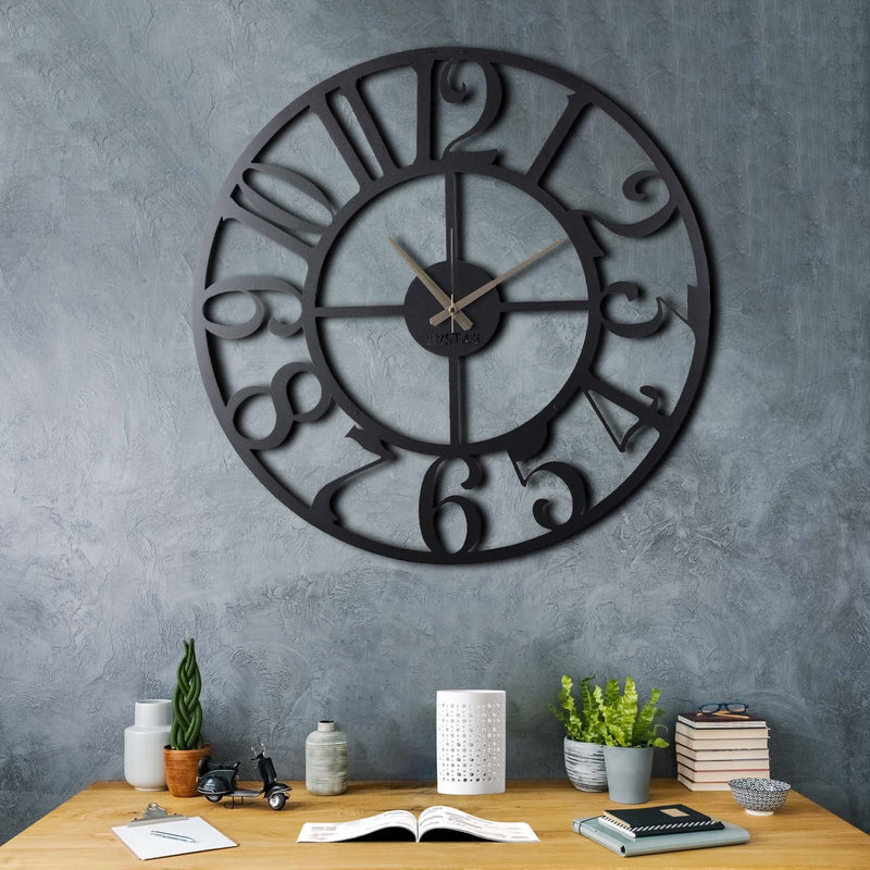 Bystag Metal decorative Wall clock Circle-Bystag Büyük saat - Bystag Metal dekoratif Duvar Saati Rakamlı- Bystag Big Clock