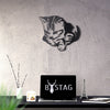 Bystag metal dekoratif duvar aksesuarı kedi- Bystag metal wall art-wall art-wall decor-metal wall decor-cat-animal