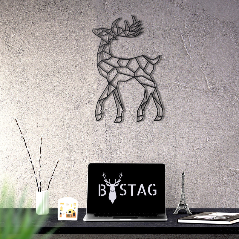 Bystag metal dekoratif duvar aksesuarı geyik-ceylan- Bystag metal wall art-wall art-wall decor-metal wall decor-deer