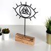 Bystag metal ahşap dekoratif masa süs dekoru-raf dekoru-hediyelik aksesuar-biblo-raf için süs-göz- Bystag metal wood decorative desk ornament-ornamental decor- wood metal decor-eye