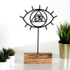 Bystag metal ahşap dekoratif masa süs dekoru-raf dekoru-hediyelik aksesuar-biblo-raf için süs-göz- Bystag metal wood decorative desk ornament-ornamental decor- wood metal decor-eye