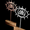 Bystag metal ahşap dekoratif masa süs dekoru-raf dekoru-hediyelik aksesuar-biblo-raf için süs-göz- Bystag metal wood decorative desk ornament-ornamental decor- wood metal decor-eye