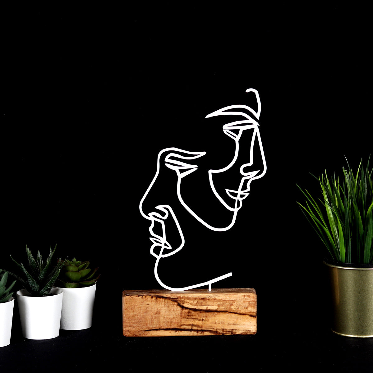 Bystag metal ahşap dekoratif masa süs dekoru-raf dekoru-hediyelik aksesuar-biblo-raf için süs- Bystag metal wood decorative desk ornament-ornamental decor- wood metal decor