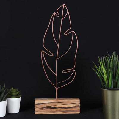 Bystag metal ahşap dekoratif masa süs dekoru-raf dekoru-hediyelik aksesuar-biblo-raf için süs-tüy- Bystag metal wood decorative desk ornament-ornamental decor- wood metal decor-feather