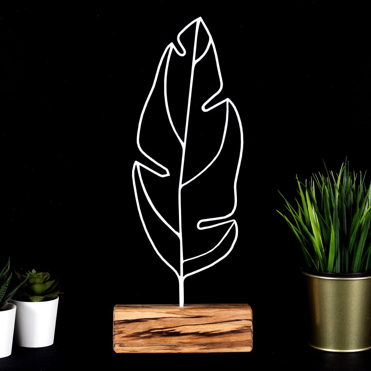 Bystag metal ahşap dekoratif masa süs dekoru-raf dekoru-hediyelik aksesuar-biblo-raf için süs-tüy- Bystag metal wood decorative desk ornament-ornamental decor- wood metal decor-feather