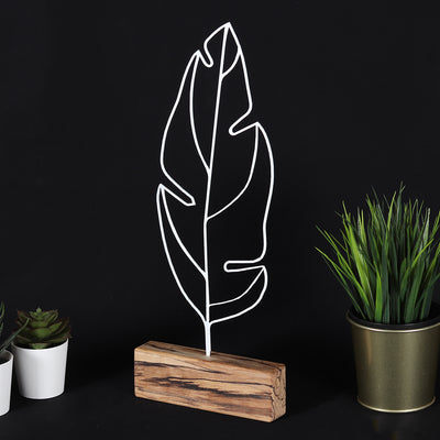 Bystag metal ahşap dekoratif masa süs dekoru-raf dekoru-hediyelik aksesuar-biblo-raf için süs-tüy- Bystag metal wood decorative desk ornament-ornamental decor- wood metal decor-feather
