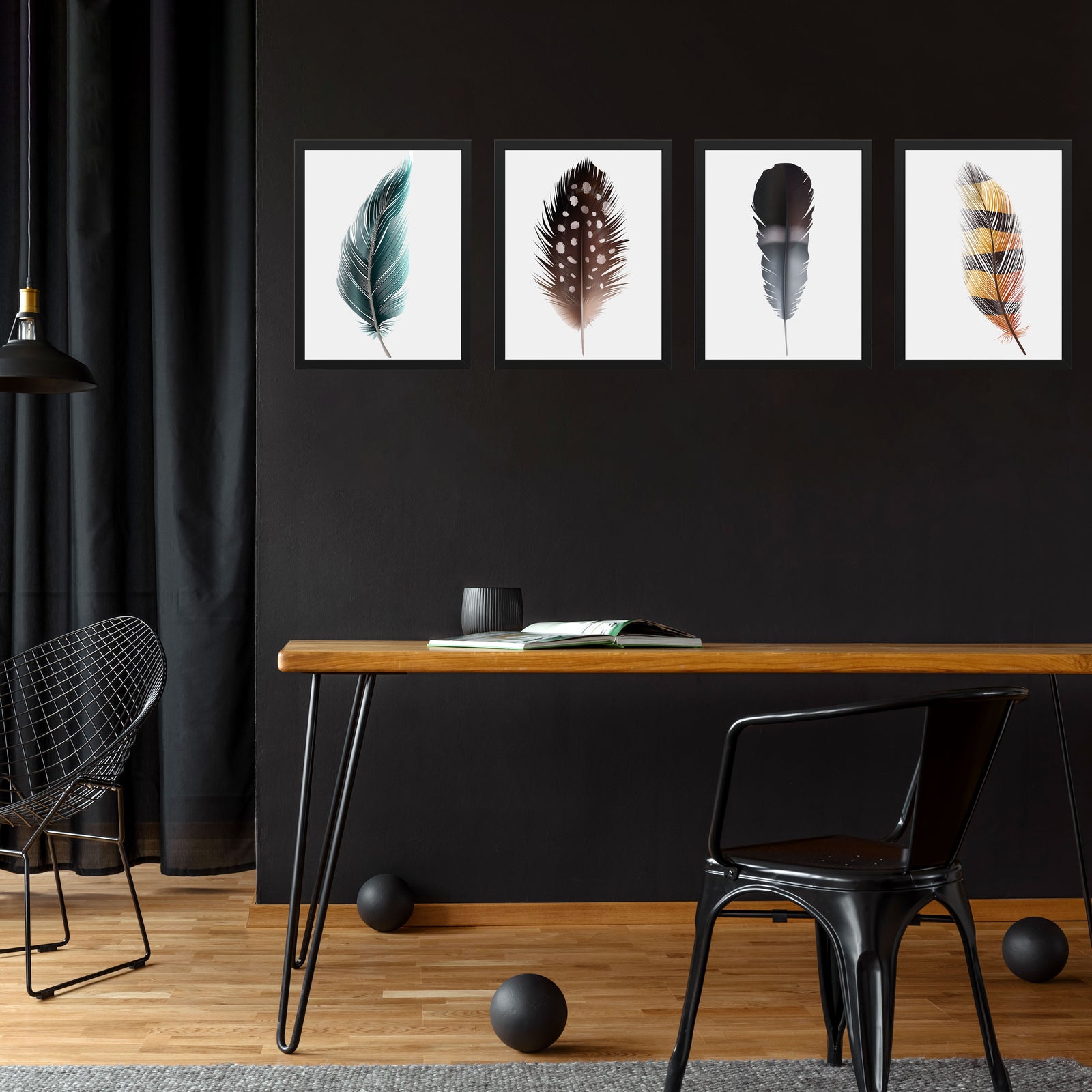 POSTER SET FEATHER SET 4'LÜ