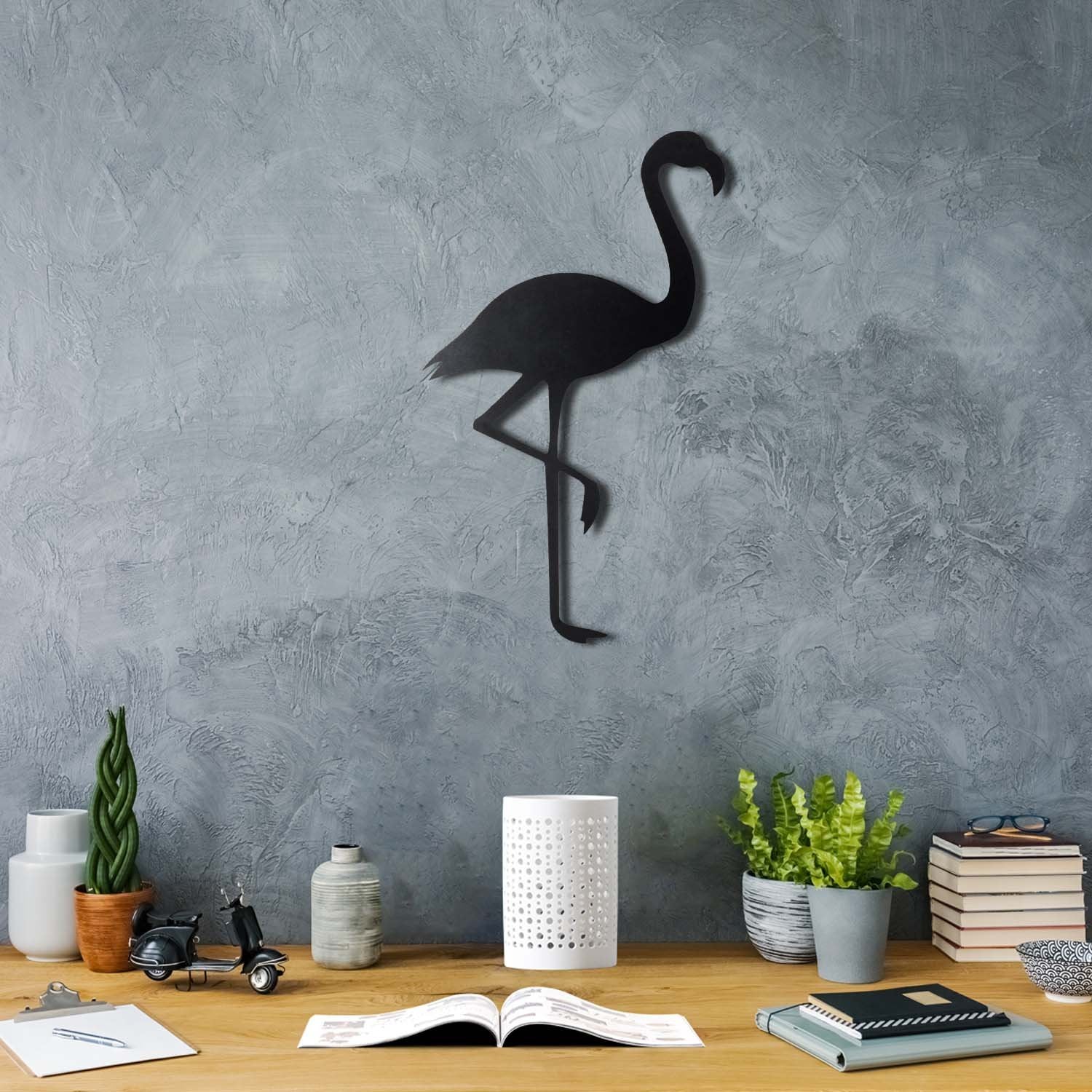 Bystag metal dekoratif duvar aksesuarı flamingo- Bystag metal wall art-wall art-wall decor-metal wall decor-flamingo 