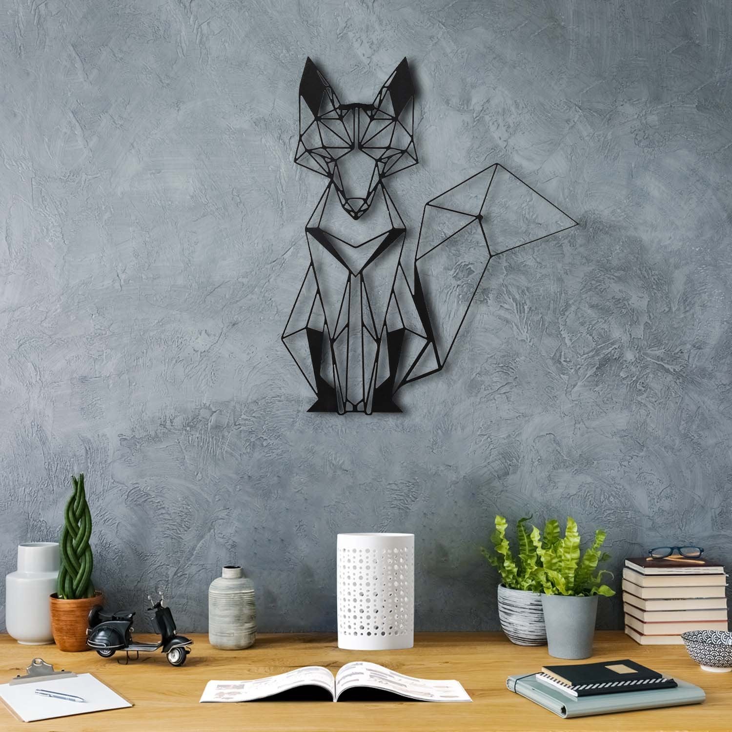 Bystag metal dekoratif duvar aksesuarı tilki- Bystag metal wall art-wall art-wall decor-metal wall decor-fox