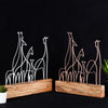 Bystag metal ahşap dekoratif masa süs dekoru-raf dekoru-hediyelik aksesuar-biblo-raf için süs-zürafa- Bystag metal wood decorative desk ornament-ornamental decor- wood metal decor-giraffe