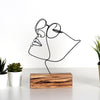 Bystag metal ahşap dekoratif masa süs dekoru-raf dekoru-hediyelik aksesuar-biblo-raf için süs-kız- Bystag metal wood decorative desk ornament-ornamental decor- wood metal decor-girl