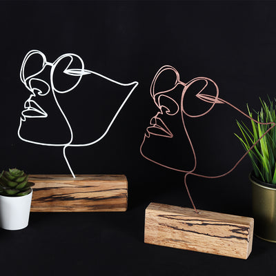 Bystag metal ahşap dekoratif masa süs dekoru-raf dekoru-hediyelik aksesuar-biblo-raf için süs-kız- Bystag metal wood decorative desk ornament-ornamental decor- wood metal decor-girl